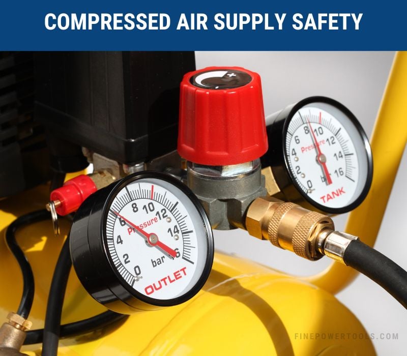 An compressor with pressure gauge and safety valve