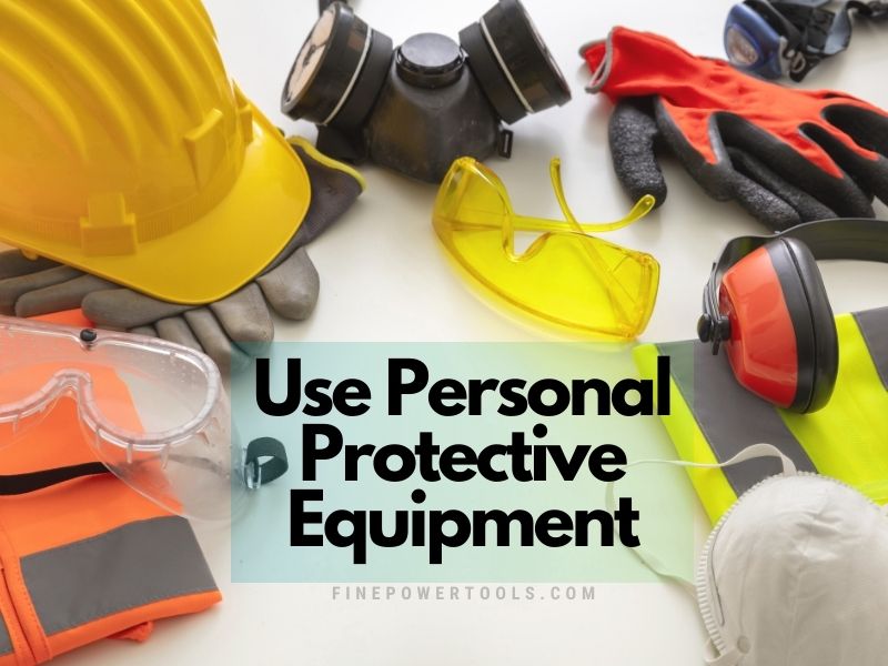 Personal Protective Equipment on work bench