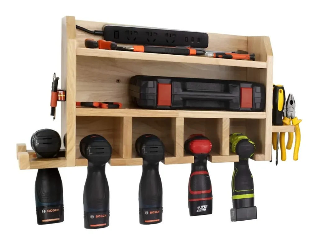 Power tool organizer and charging station