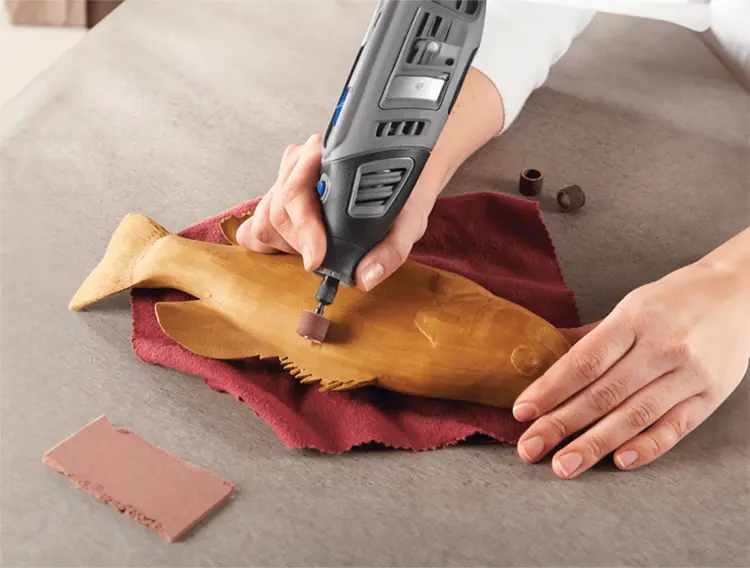 Sanding with a Dremel tool