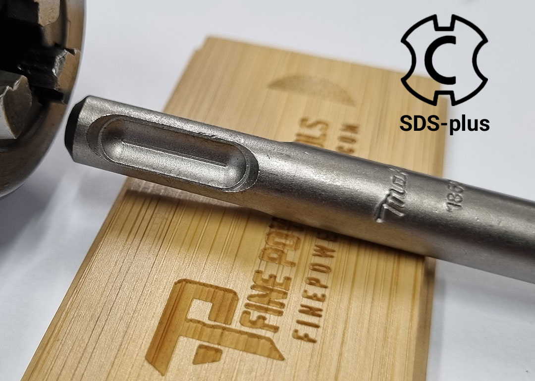 sds-shank-closeup Close-up photo of an SDS-plus shank drill bit