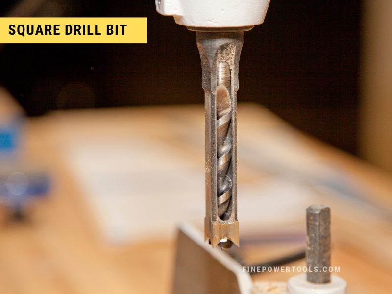 Square Drill Bit A Square Drill Bit on mortiser