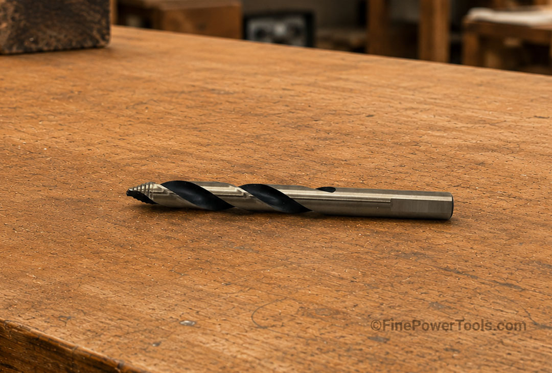 vortex point drill bit A Vortex point drill bit on workbench at FinePowerTools.com