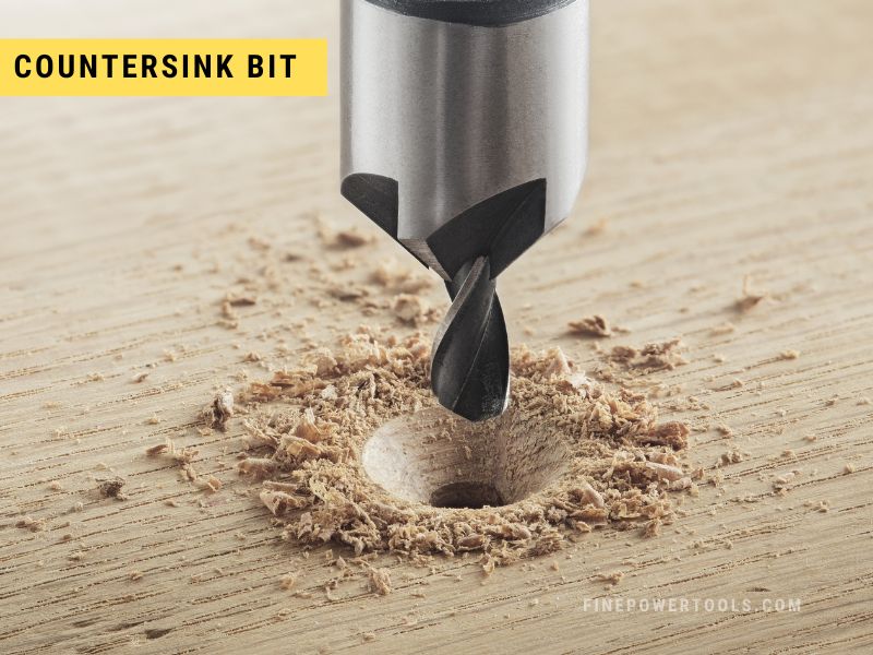 Wood Countersunk Bit A countersinking bit drilling in wood